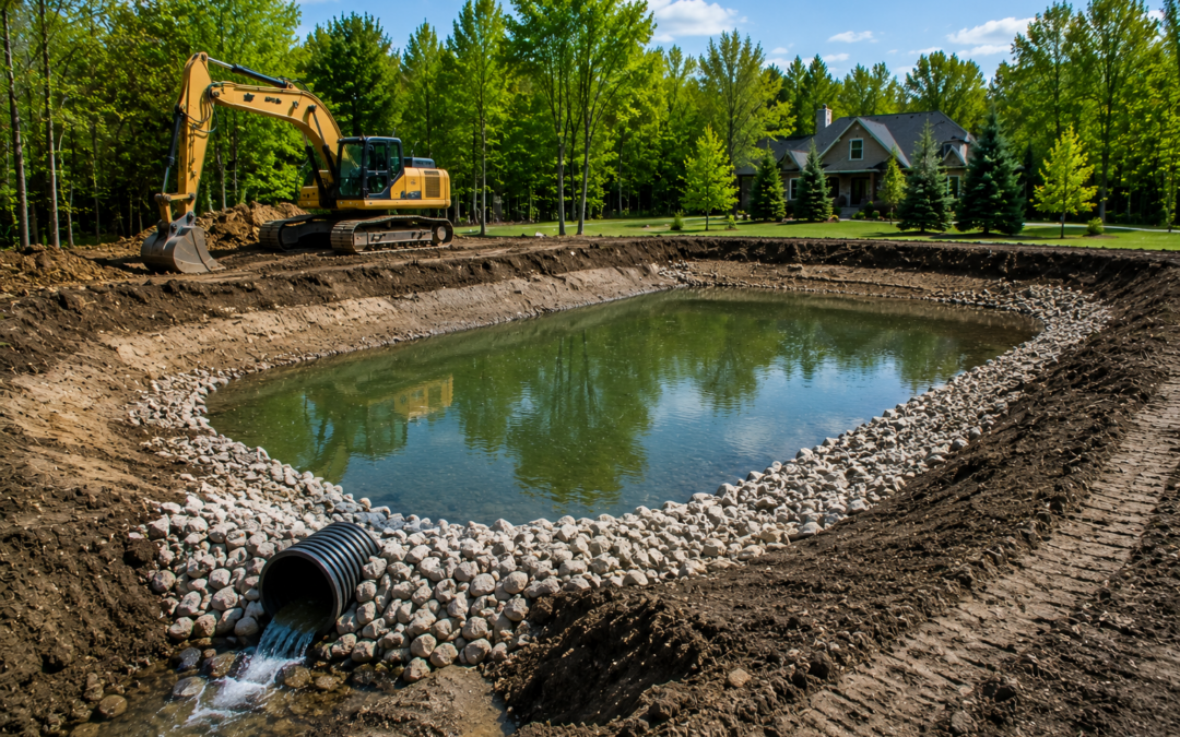 Excavation for Retaining Pond and Water Control Systems: Managing Runoff for Long-Term Property Protection
